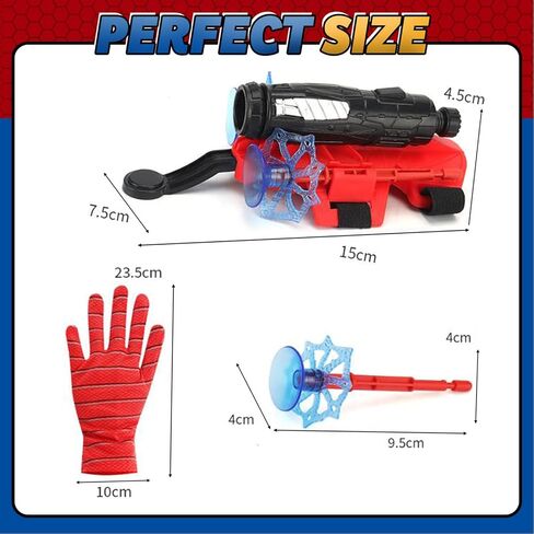 3 Sets Spider Web Shooters Valentines Day for Kids Easter Basket Stuffers Wrist Launcher Toys with Hero Gloves Auto Resetting Boards Spider Cape and Mask Cosplay Costume for Kids Birthday Party in Saudi Arabia