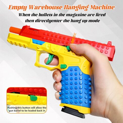 Building Block Toy Gun Pistol, Automatic Shell Ejecting Toy Gun, DIY Mini Blaster Fidget Gun Shooting Games Education Model Fake Gun Gifts for Halloween Christmas Birthdays in Saudi Arabia
