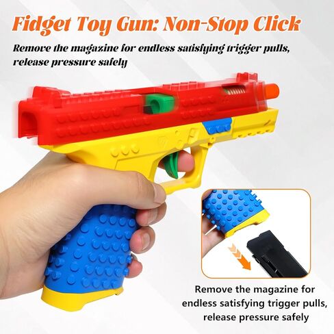 Building Block Toy Gun Pistol, Automatic Shell Ejecting Toy Gun, DIY Mini Blaster Fidget Gun Shooting Games Education Model Fake Gun Gifts for Halloween Christmas Birthdays in Saudi Arabia