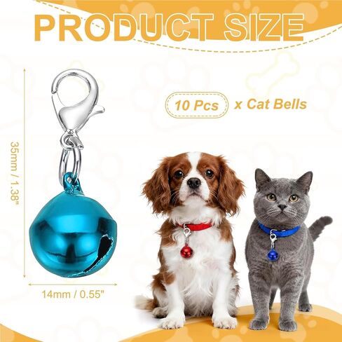 Cat Bell, Small Matte Pet Copper Bell Collars Charm with Lobster Buckle Loud Crisp Sound Anti-Lost Pendant Accessory in Saudi Arabia