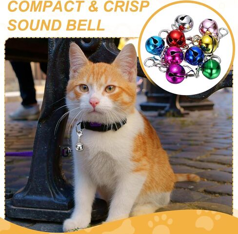 Cat Bell, Small Matte Pet Copper Bell Collars Charm with Lobster Buckle Loud Crisp Sound Anti-Lost Pendant Accessory in Saudi Arabia