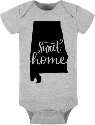 Sweet Home Alabama Baby Bodysuit – Soft Cotton Short Sleeve Infant Bodysuit – Southern State Pride Newborn Outfit in Saudi Arabia