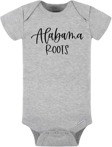 بدلة أطفال من Alabama Roots - قطعة واحدة للرضع من Southern Pride، ملابس أطفال من القطن الناعم بأكمام قصيرة، هدية للأطفال للجنسين in Kuwait