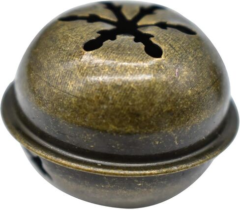 15 PCS Bronze Jingle Bells 1.34 Inches Star with Snowflakes Design Small Elliptical Antique Brass Bell for Crafts Christmas Halloween Festival Decor in Saudi Arabia