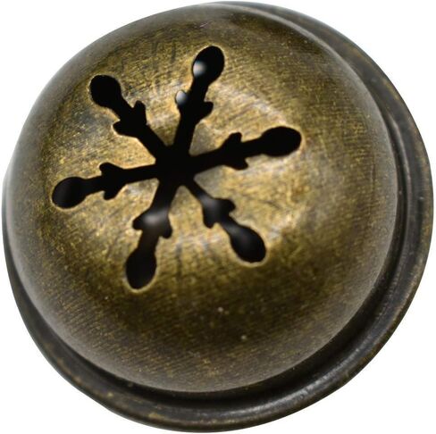 15 PCS Bronze Jingle Bells 1.34 Inches Star with Snowflakes Design Small Elliptical Antique Brass Bell for Crafts Christmas Halloween Festival Decor in Saudi Arabia