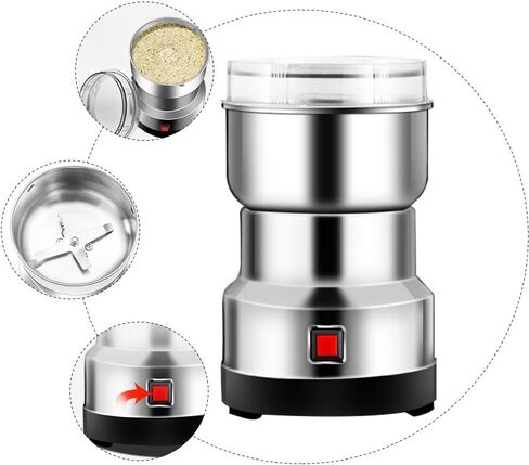 BESTYASH Stainless Steel Grinder for Home Kitchen Electric Powder Mill Machine for Grinding Coffee Beans Spices Nuts Grains with Powerful Motor and Detachable Design in Saudi Arabia
