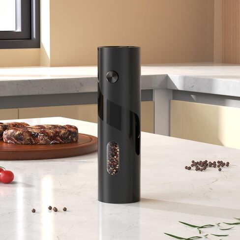 Electric Salt and Pepper Grinder, Automatic Salt Pepper Mill Grinder with Dust Cover, Adjustable Coarseness, Warm LED Light in Saudi Arabia