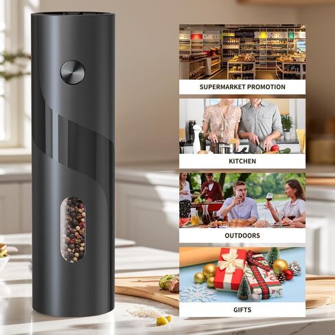 Electric Salt and Pepper Grinder, Automatic Salt Pepper Mill Grinder with Dust Cover, Adjustable Coarseness, Warm LED Light in Saudi Arabia