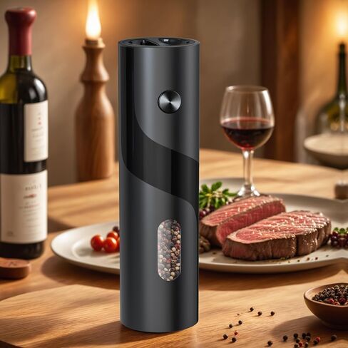 Electric Salt and Pepper Grinder, Automatic Salt Pepper Mill Grinder with Dust Cover, Adjustable Coarseness, Warm LED Light in Saudi Arabia
