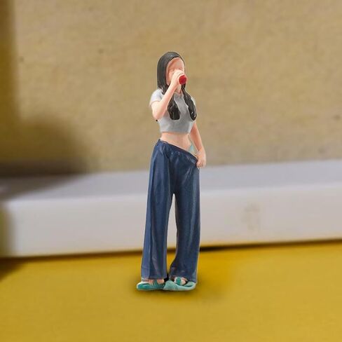 1:64 Scale Girl Miniature Figures Handpainted Trains Architectural Painted Figures Tiny People for Model Car Displays in Saudi Arabia
