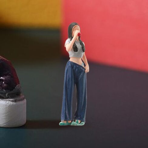 1:64 Scale Girl Miniature Figures Handpainted Trains Architectural Painted Figures Tiny People for Model Car Displays in Saudi Arabia