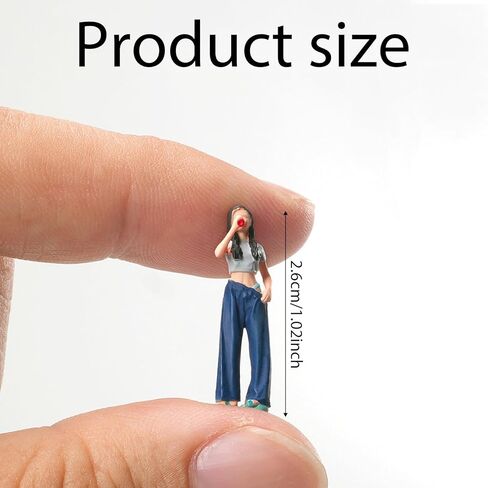 1:64 Scale Girl Miniature Figures Handpainted Trains Architectural Painted Figures Tiny People for Model Car Displays in Saudi Arabia
