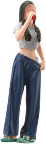 1:64 Scale Girl Miniature Figures Handpainted Trains Architectural Painted Figures Tiny People for Model Car Displays in Saudi Arabia