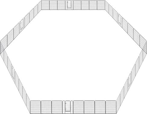 Yescom Dog Playpen Fence Outdoor for Yard, 6 Panels 47 inch Metal Garden Animal Barrier with Door, Heavy Duty Pet Kennel Exercise Pen for Medium/Large Breeds in Saudi Arabia