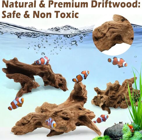 6 قطع من الخشب الطبيعي لحوض السمك وخزان الزواحف، 3-6 بوصات ديكور خشبي فريد لخزان الأسماك والسلاحف والسحالي والثعابين والخشب الطبيعي لديكور المنزل in Kuwait