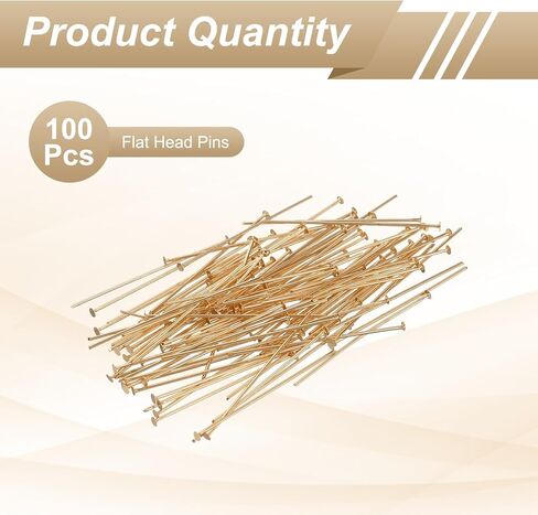 HARFINGTON 100pcs Flat Head Pins 1.97" 50mm Needles Bulk for Earring Pendant Necklace Bracelet Charm Jewelry Making Findings DIY Craft, Rose Gold in Saudi Arabia