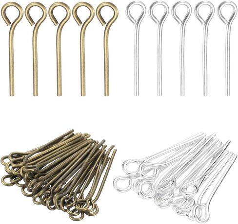 PATIKIL 0.6 Inch Eye Pins, Jewelry Making Headpins Straight Pins Findings Bendable for DIY Craft Bracelet Necklace Earring Pendant Making Supplies-400Pcs(Silver Dark Gray) in Kuwait