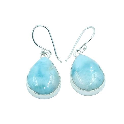 Natural Top Quality Larimar Gemstone 925 Sterling Silver Blue Stone Handmade Dangle Earrings Jewelry Gift for Her in Saudi Arabia