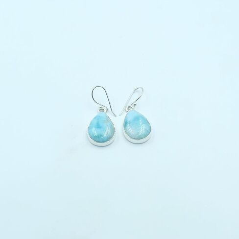 Natural Top Quality Larimar Gemstone 925 Sterling Silver Blue Stone Handmade Dangle Earrings Jewelry Gift for Her in Saudi Arabia