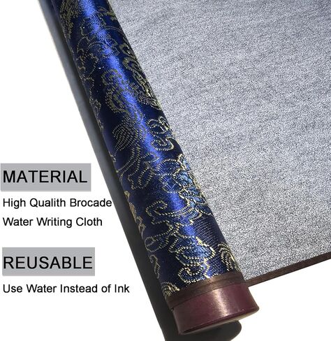 Magic Water Painting Paper, Reusable Calligraphy Cloth Scroll for Chinese Calligraphy Practice, Professional Water Drawing Mat for Students Beginners Practicing in Kuwait