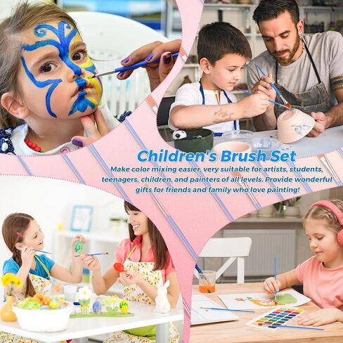162 Pcs Paint Brushes Bulk, Round Flat Tip Acrylic Paint Brushes Set for Kids Classroom Crafts Oil Watercolor Canvases Face Painting Touch Up in Saudi Arabia