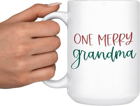 One Merry Grandma Christmas Mug – 15oz Ceramic Holiday Gift in Saudi Arabia