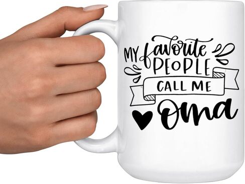 كوب My Favorite People Call Me Oma - كوب قهوة من السيراميك سعة 15 أونصة in Kuwait
