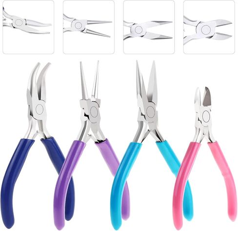 shynek 10 Pieces Jewelry Pliers Tools Set, Jewelry Making Tools Include 8 Pieces Pliers, Jump Ring Opener, Tweezers for Wire Wrapping, 3D Printing Projects and Other DIY Projects in Saudi Arabia