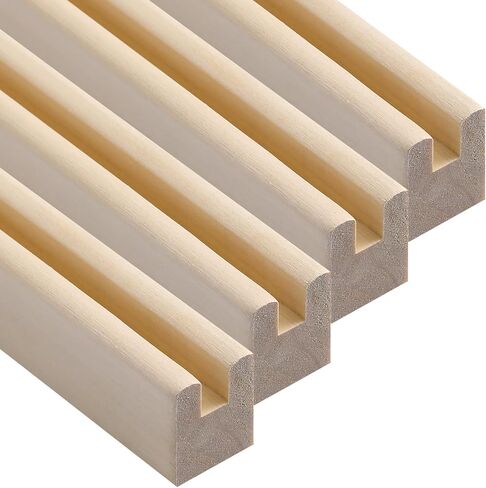 Sintuff 4 Pack 36 "U-Channel تأطير 1/4" داخل البعد الخشبي الحور على شكل حرف U لمشاريع الزجاج الملون للنوافذ الزجاجية والحرف اليدوية وإطار الصور in Saudi Arabia