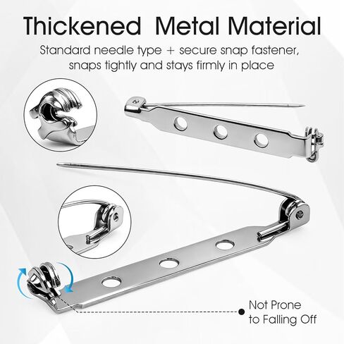 90Pack Brooch Pin Backs, 3 Sizes 0.78 1.25 1.5 Inch Silver Bar Pins & Clasp Backings for Jewelry Making, Badges, Crafts, Name Tags, DIY Accessories | Ribbon Pins for Crafts in Saudi Arabia