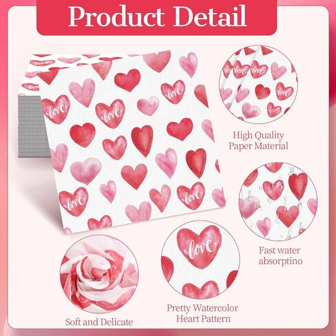 Valentines Day Plates and Napkins Sets, Square Valentine Plates 9" Heart Plates 7" for Valentines Day Party Decorations in Saudi Arabia