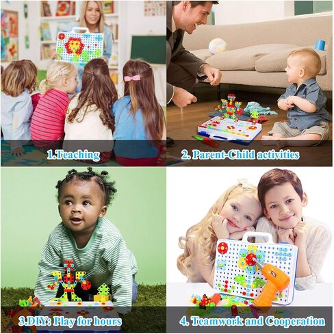 لعبة تصميم وحفر هابتايم، ألعاب بناء للأطفال من سن 3 إلى 8 سنوات، ألعاب جذعية للأطفال من عمر 3 4 5 6 سنوات، 193 قطعة لعبة مثقاب كهربائي، صندوق أدوات لعب مونتيسوري السحري للأطفال الصغار الأولاد والبنات في مرحلة ما قبل المدرسة in Kuwait