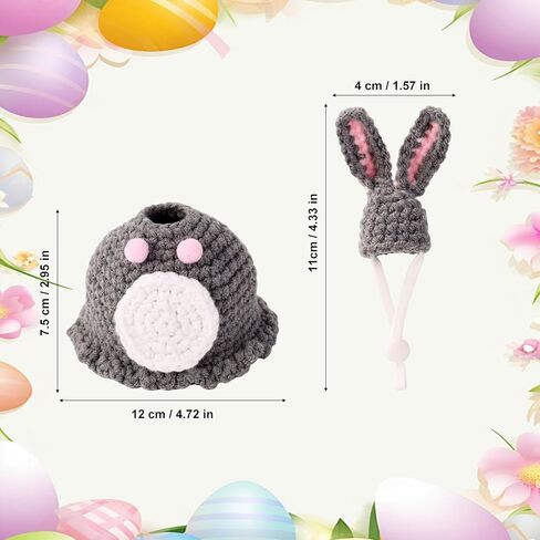 Easter Desk Goose Outfits Set, Gray Bunny Clothes for 7in/17.78cm Mini Magnetic Desk Goose Statue Party Spring Holiday Decor in Saudi Arabia