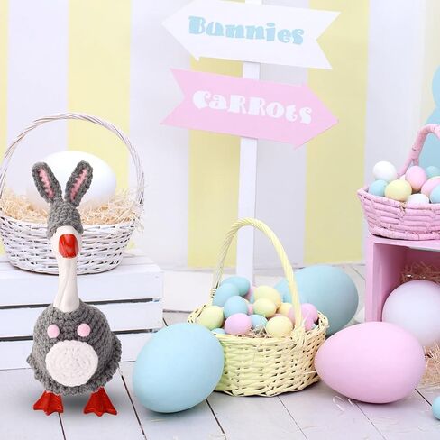 Easter Desk Goose Outfits Set, Gray Bunny Clothes for 7in/17.78cm Mini Magnetic Desk Goose Statue Party Spring Holiday Decor in Saudi Arabia