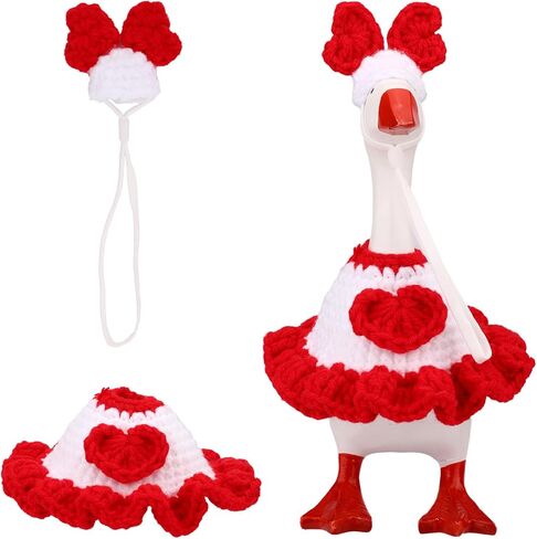 Easter Desk Goose Outfits Set, Gray Bunny Clothes for 7in/17.78cm Mini Magnetic Desk Goose Statue Party Spring Holiday Decor in Saudi Arabia