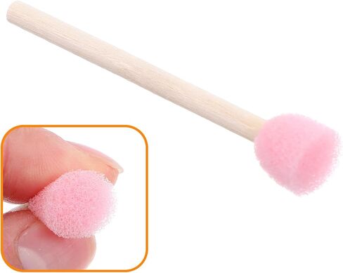 40 Pcs Round Sponge Foam Brush Set Wooden Handle Foam Paint Brushes Pink Paint Sponges for Painting Crafts, Staining Tools, Art Supplies in Kuwait