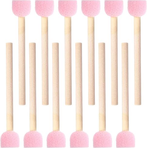 40 Pcs Round Sponge Foam Brush Set Wooden Handle Foam Paint Brushes Pink Paint Sponges for Painting Crafts, Staining Tools, Art Supplies in Kuwait