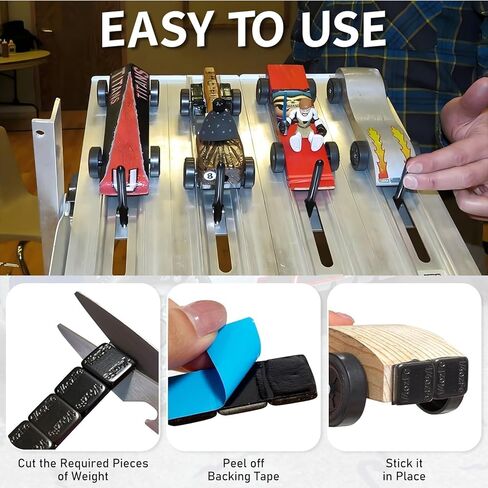 Kypikosp Pinewood Weights Kit - 7OZ Total - 4OZ 12 pcs 2 Sizes Derby Weights & 3OZ Stick-on Flexible Weight for Derby Car Kit Pinewood Car Kit Increasing Speed-No Drilling,Race Legal,Precise Matching in Saudi Arabia