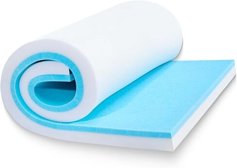 High Density Upholstery Foam Cushion - 1" Thick x 24" x 72", Gel Memory Foam Support Padding for Seat Cushion Replacement, DIY Projects, Sofa Mattress Support in Saudi Arabia
