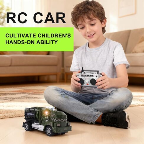 Multi Dinosaur Oil Tanker Military Truck Toy for Boys with Lights and Remote Control in Saudi Arabia