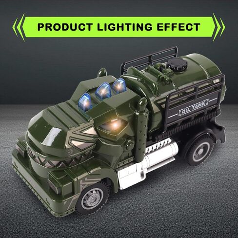 Multi Dinosaur Oil Tanker Military Truck Toy for Boys with Lights and Remote Control in Saudi Arabia