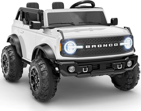 سيارة كهربائية للأطفال من First Ride On مرخصة من Ford Bronco Base 24V، لعبة ركوب مع جهاز تحكم عن بعد للوالدين، سيارة كهربائية للأطفال مع أحزمة أمان، بلوتوث، نظام تعليق زنبركي وإضاءة LED (رمادي) in Kuwait
