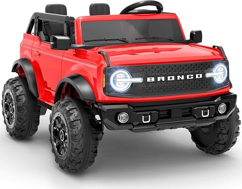سيارة كهربائية للأطفال من First Ride On مرخصة من Ford Bronco Base 24V، لعبة ركوب مع جهاز تحكم عن بعد للوالدين، سيارة كهربائية للأطفال مع أحزمة أمان، بلوتوث، نظام تعليق زنبركي وإضاءة LED (رمادي) in Kuwait