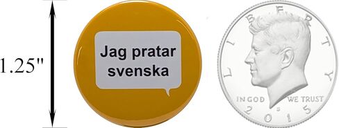 Jag pratar svenska (I speak Swedish) pins - 1.25 inch buttons - Pack of 120 pinback buttons in Saudi Arabia