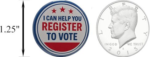 Election buttons: I Can Help You Register to Vote red pinback buttons -small, 1.25 inch - bulk pack of 120 pins in Saudi Arabia
