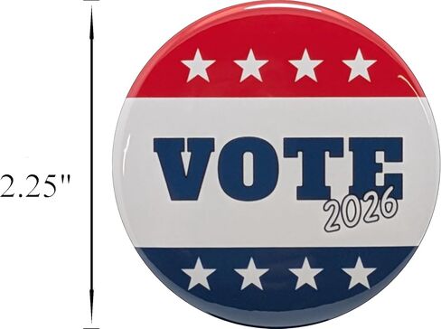 Election button: Vote 2026 variety pack pinback buttons -small, 1.25 inch - bulk pack of 120 pins in Saudi Arabia