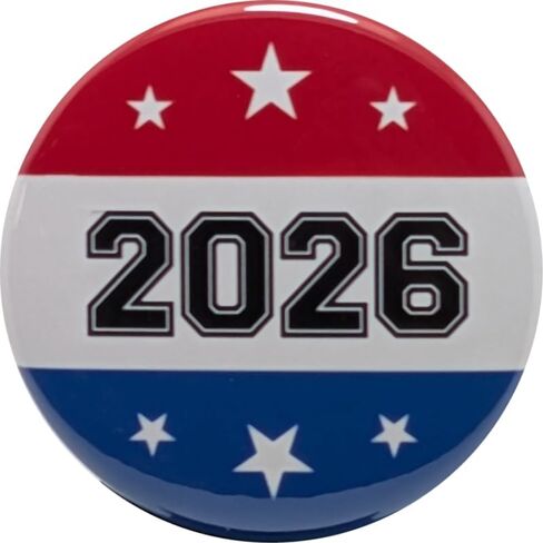 Election button: Vote 2026 variety pack pinback buttons -large, 2.25 inch - bulk pack of 100 pins in Saudi Arabia