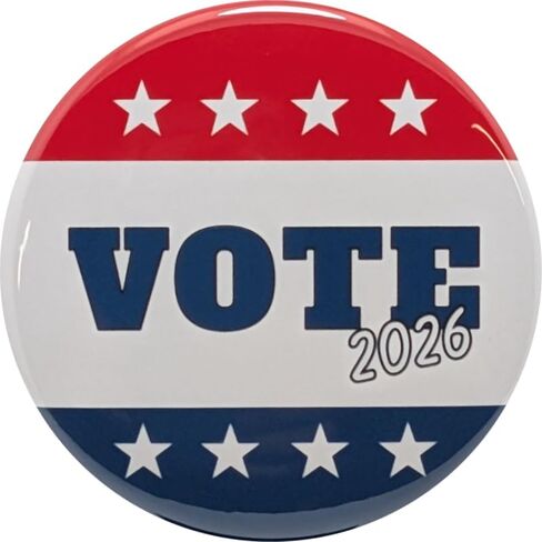 Election button: Vote 2026 variety pack pinback buttons -large, 2.25 inch - bulk pack of 100 pins in Saudi Arabia