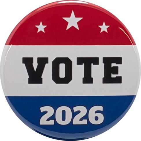 Election button: Vote 2026 variety pack pinback buttons -large, 2.25 inch - bulk pack of 100 pins in Saudi Arabia