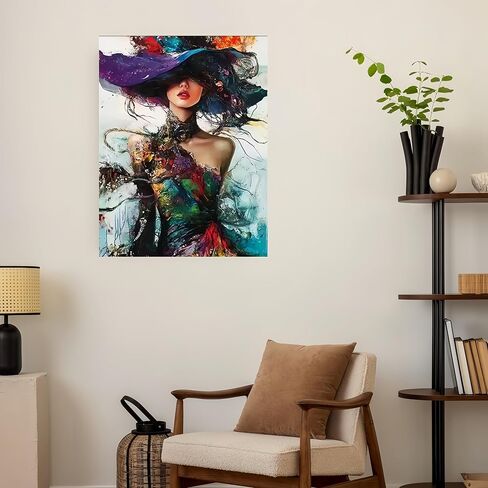 DOTSTART Paint by Numbers Kit for Adults Beginner,Colorful Woman Wearing a Hat Adult Paint by Number Kits on Canvas,Painting by Numbers Easy Oil Painting,for Home Wall Decor15.7X19.7 Inch in Saudi Arabia